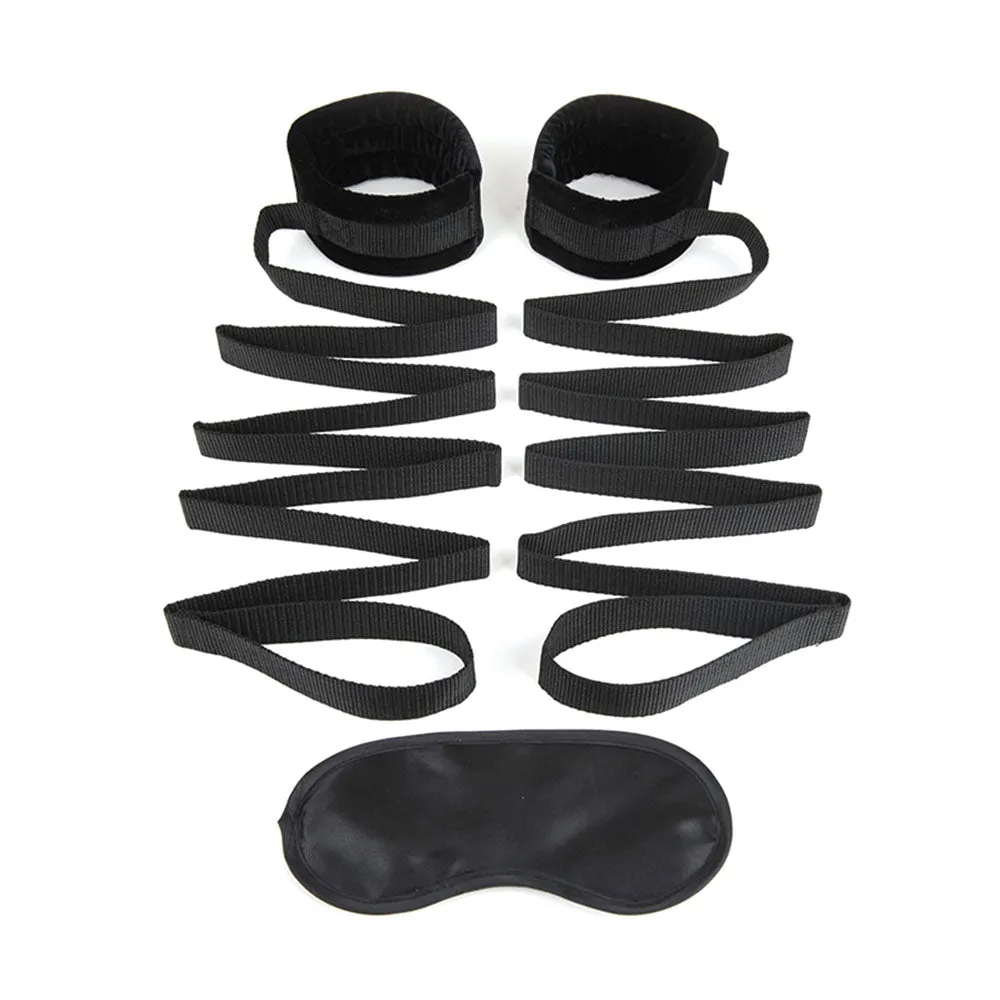 Adventure Bondage Strap with Adjustable Cuffs and Blindfold