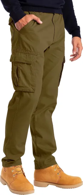 Alamo Mens Slim Fit Cargo Pants - 100% Cotton Heavy Duty Cargo Work Pants for Men