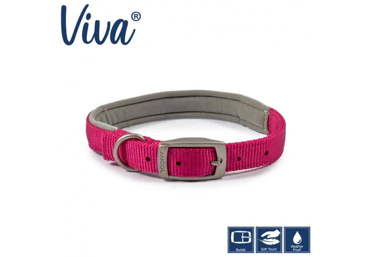 Ancol - Viva Nylon Adjustable Collar - Pink - Medium (30-50cm)