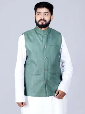 Artichoke Green Handwoven Cotton Modi Jacket