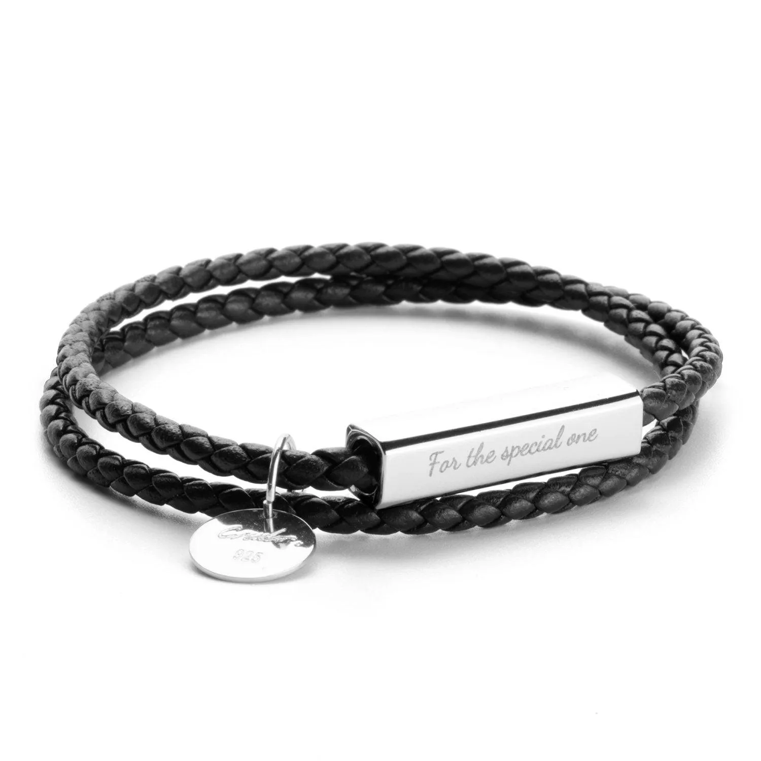 B3.Ricordi Italian Leather Wrap Bracelet(Jet Black)