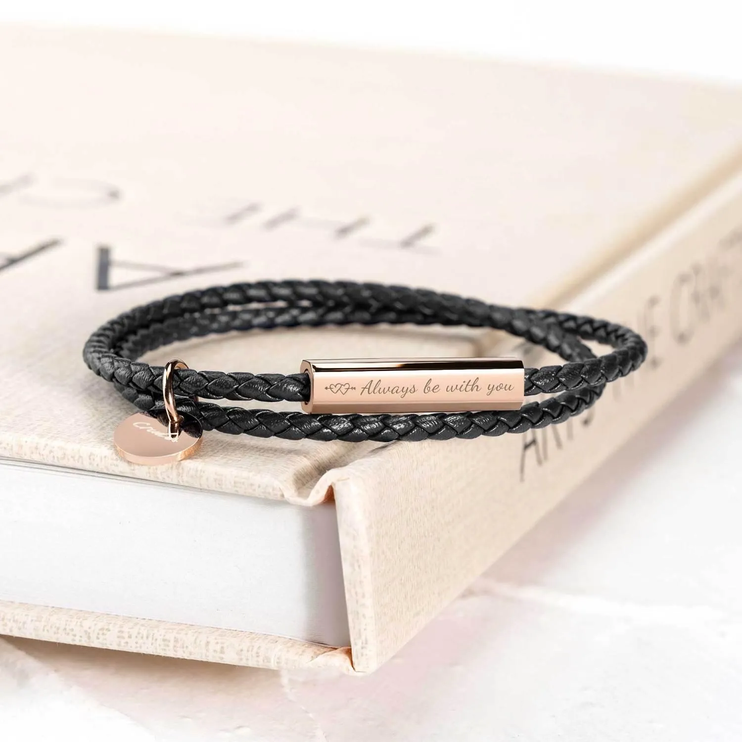 B3.Ricordi Italian Leather Wrap Bracelet(Jet Black)
