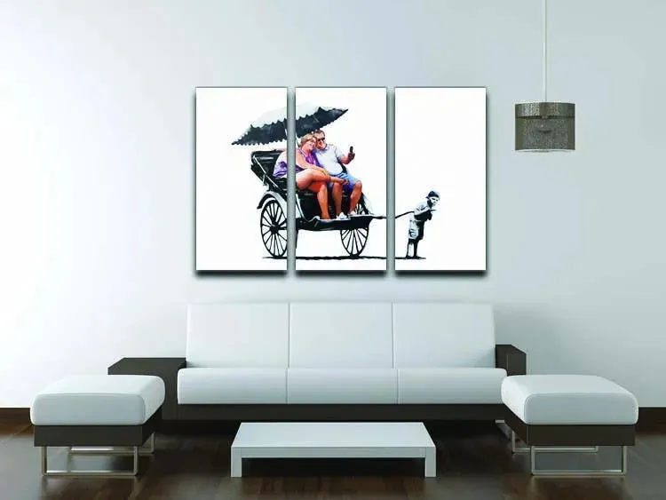 Banksy Rickshaw Kid 3 Split Panel Canvas Print