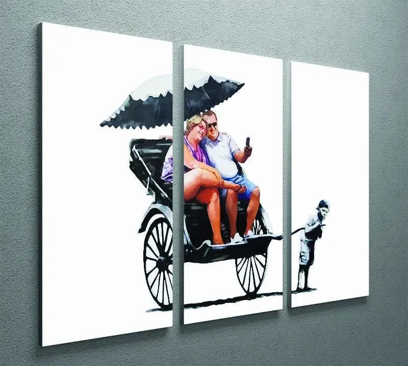 Banksy Rickshaw Kid 3 Split Panel Canvas Print