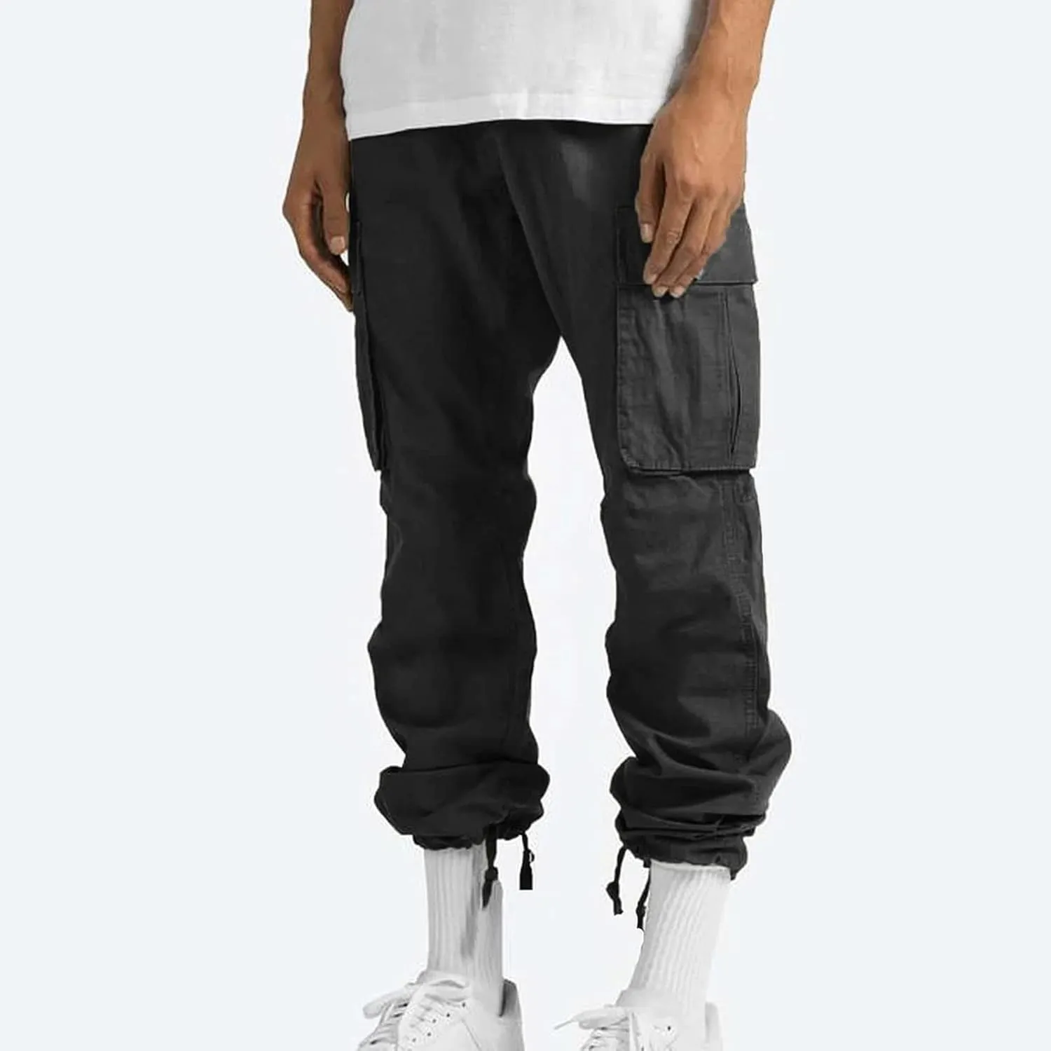Cargo Work Pants for Men Elastic Waist Hiking Pants Plus Size Athletic Joggers with Multi Pockets Outdoor Tactical Pant