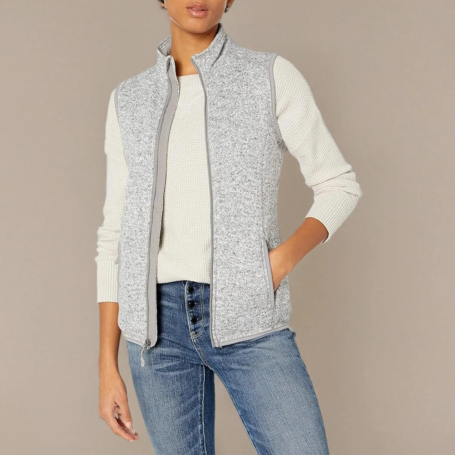 Charles River Apparel Women's Pacific Heathered Sweater Fleece Vest