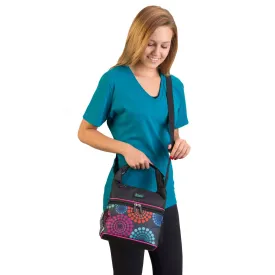 Compact Lunch Cooler - 2 Insulated Compartments - Bright Lights Pattern