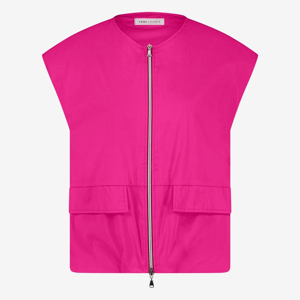 Costante cotton sleeveless jacket | Fuxia