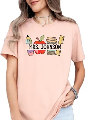 Custom Teacher Shirt For Teacher Appreciation Gift For Teacher, Customized Name Teacher Shirt, Cute Elementary Teacher Tshirt