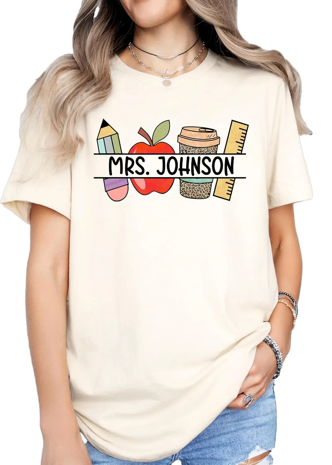 Custom Teacher Shirt For Teacher Appreciation Gift For Teacher, Customized Name Teacher Shirt, Cute Elementary Teacher Tshirt