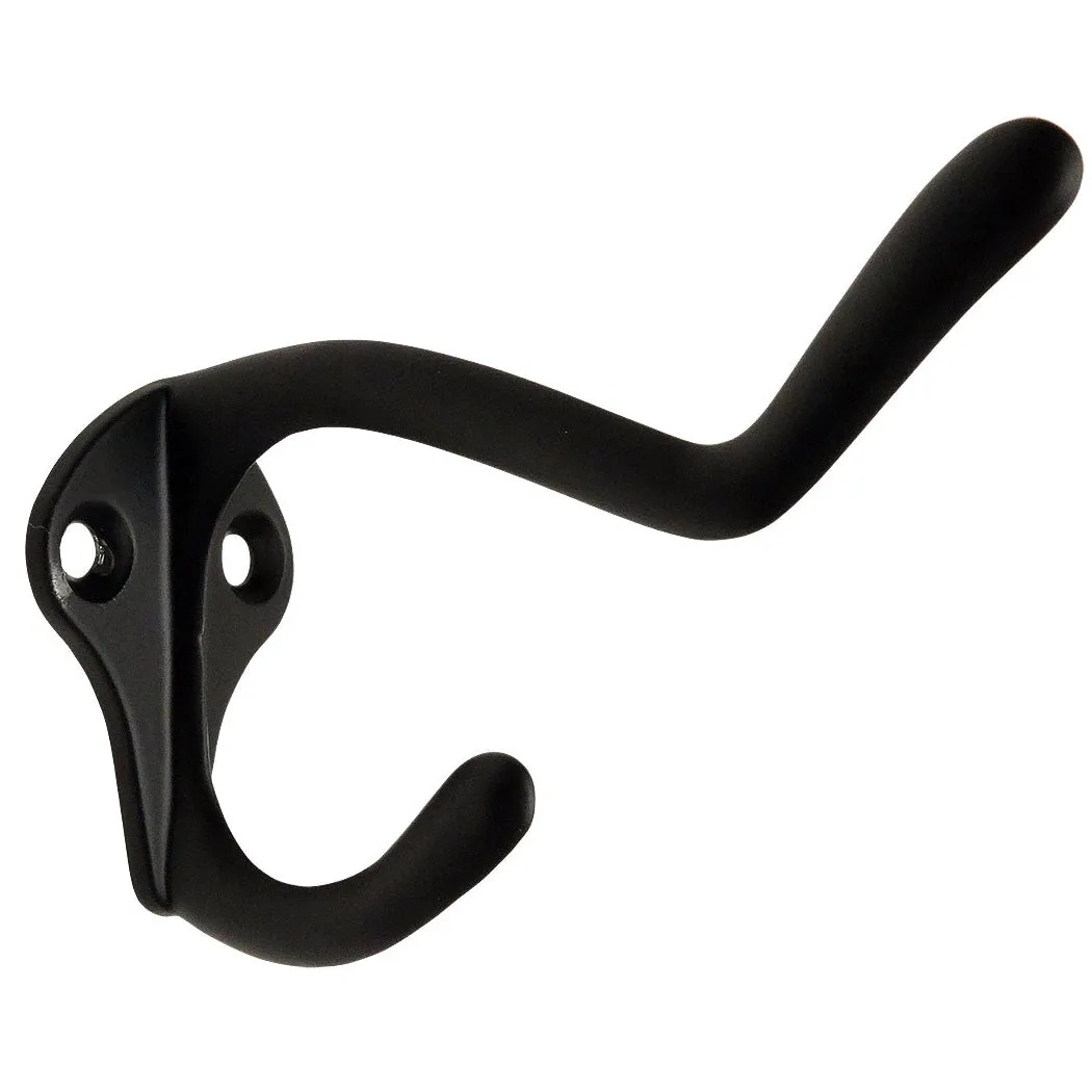 Designers Impressions Flat Black Light Duty Coat & Hat Hook: 57569