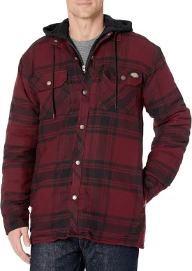 Dickies Men's Relaxed Fit Hooded Duck Quilted Shirt Jacket