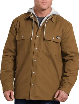 Dickies Men's Relaxed Fit Hooded Duck Quilted Shirt Jacket