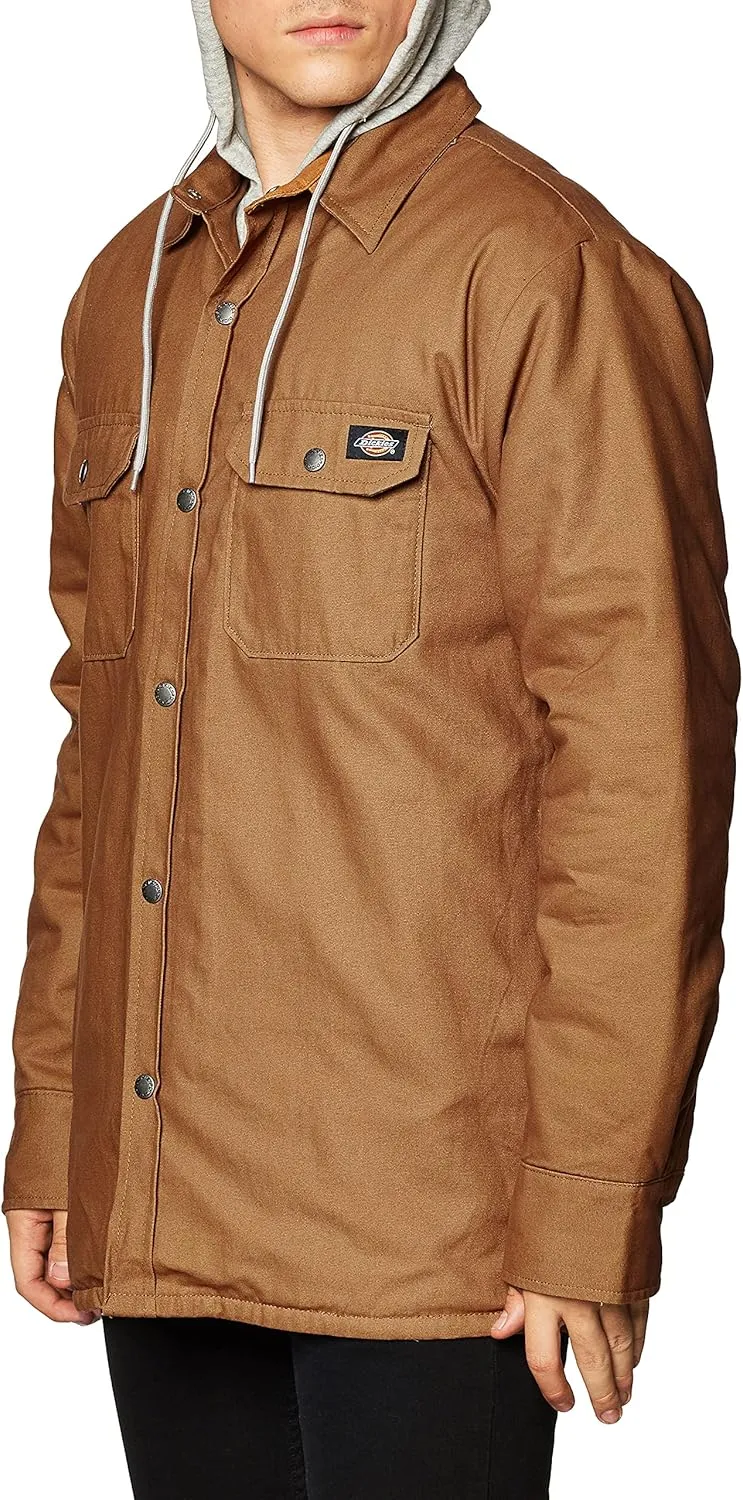 Dickies Men's Relaxed Fit Hooded Duck Quilted Shirt Jacket