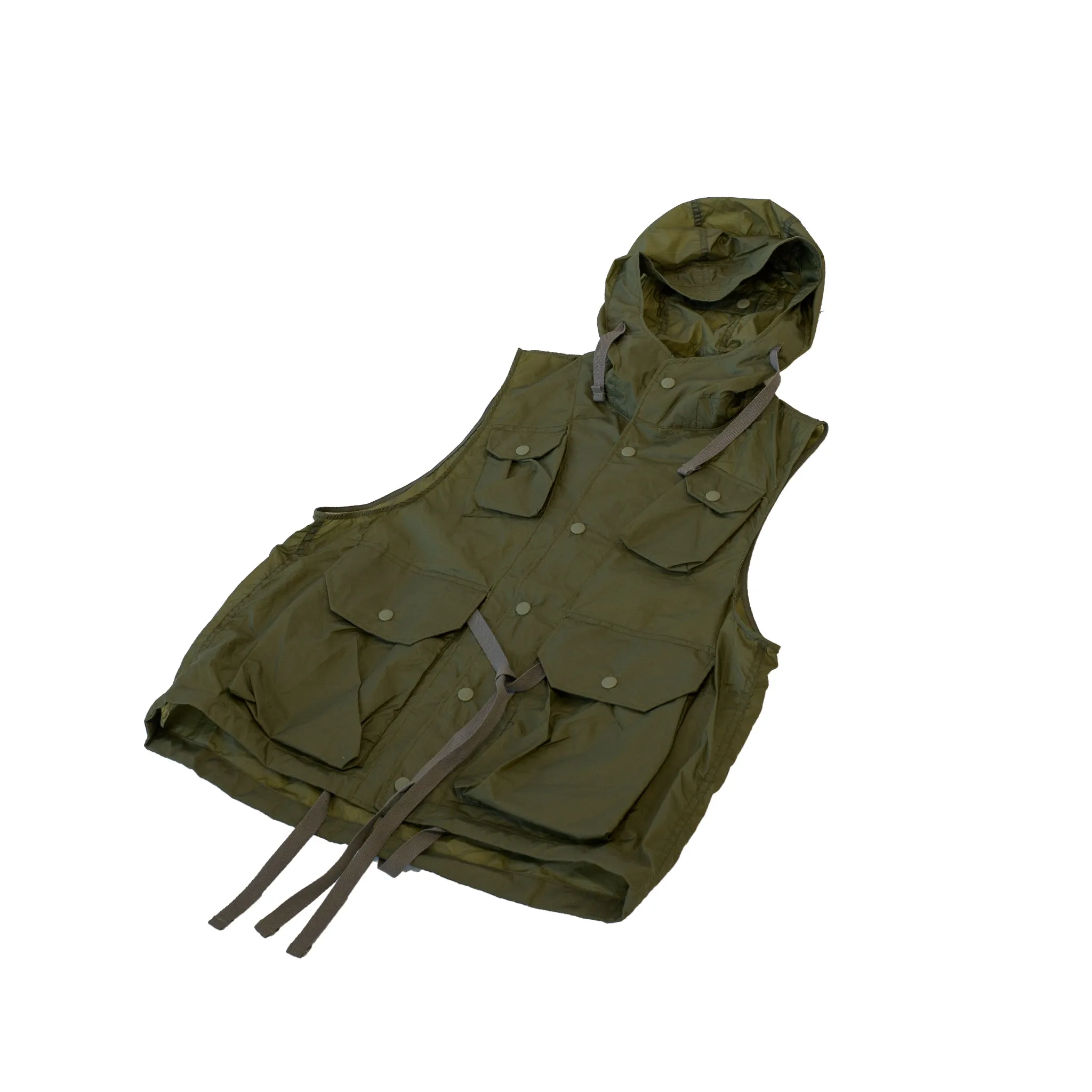 Engineered Garments Field Vest Olive Nylon Micro Ripstop