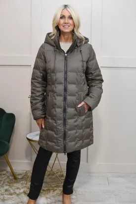 Etage Earth Brown Padded Coat With Drawstring & Hood- 1687 1532 539