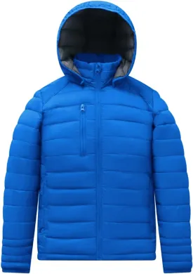 fit space Classic Puffer Jacket for Girl Boy Synthetic Down Jacket Lightweight Winter Warm Coat Padded Quilted Zip-Off Hood