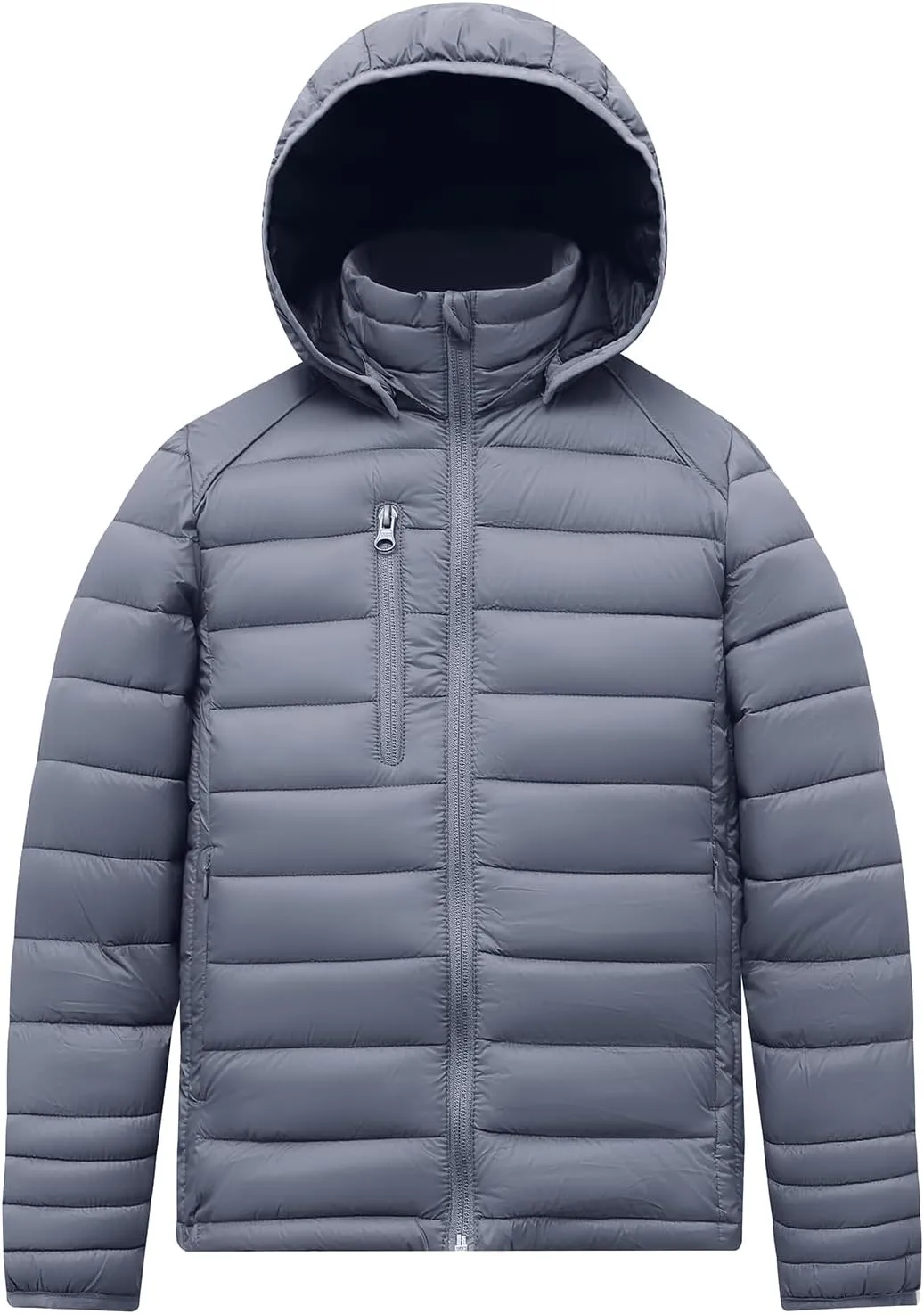 fit space Classic Puffer Jacket for Girl Boy Synthetic Down Jacket Lightweight Winter Warm Coat Padded Quilted Zip-Off Hood
