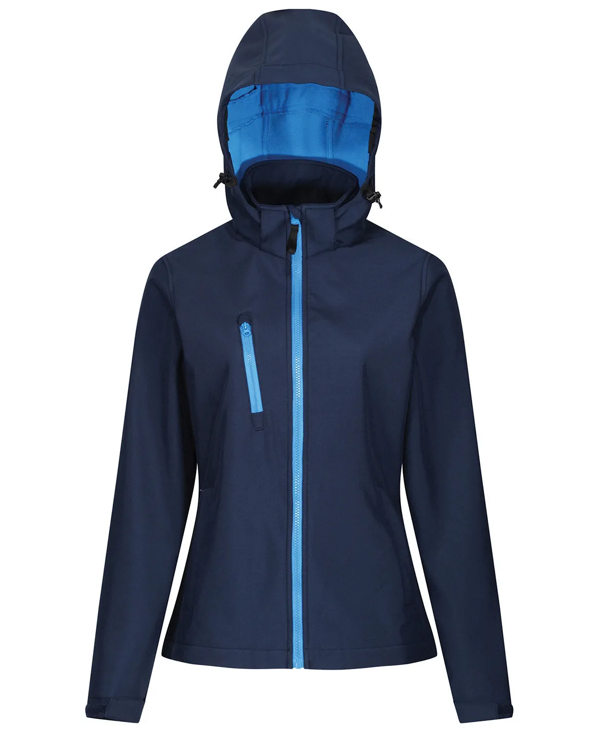 French Blue/Navy - Women's venturer 3-layer hooded softshell jacket