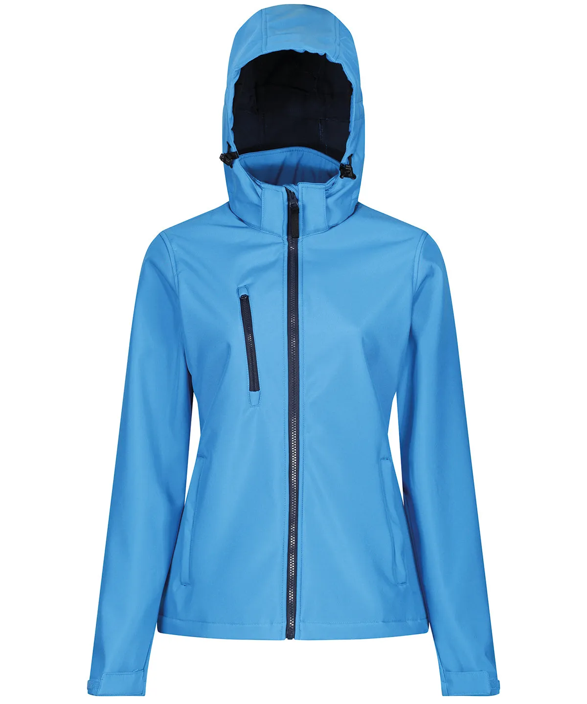 French Blue/Navy - Women's venturer 3-layer hooded softshell jacket