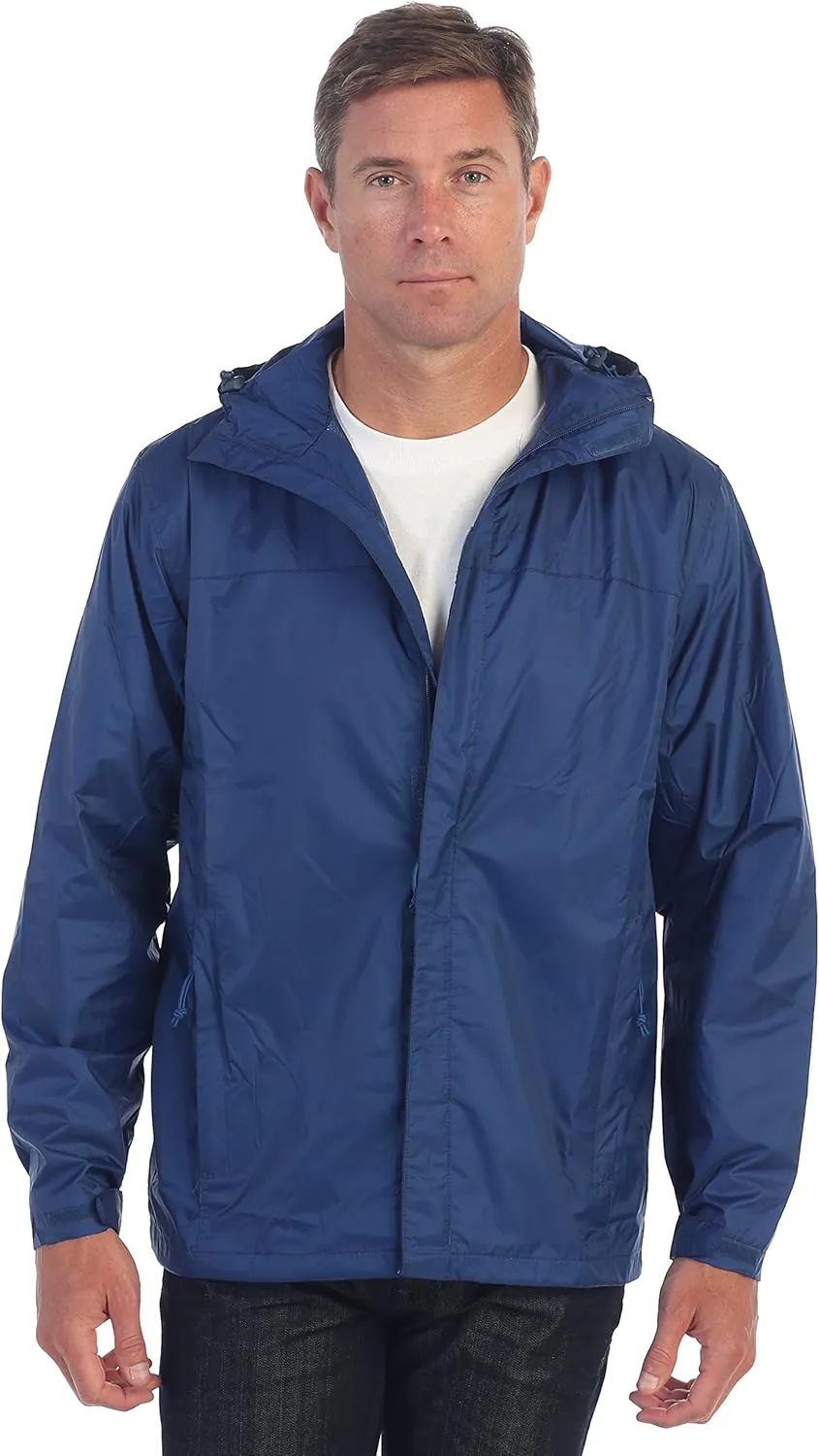 Gioberti Men's Waterproof Rain Jacket With Mesh Lining and Carrying Bag