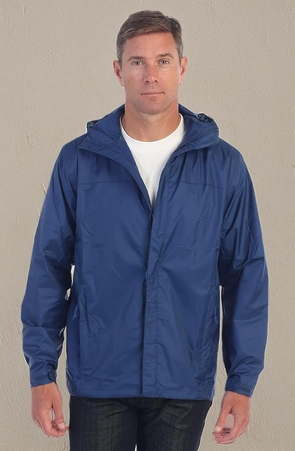 Gioberti Men's Waterproof Rain Jacket With Mesh Lining and Carrying Bag