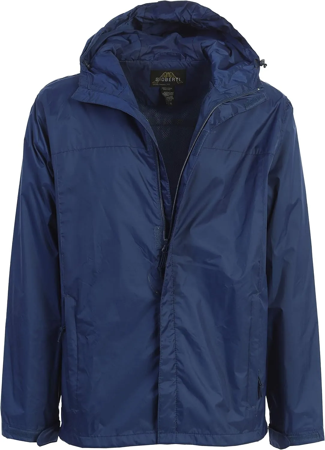 Gioberti Men's Waterproof Rain Jacket With Mesh Lining and Carrying Bag