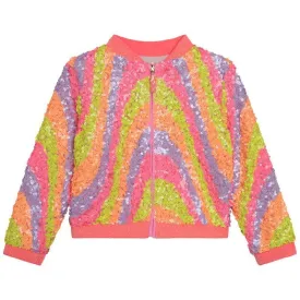 Girls Multi Coloured Sequin Jacket