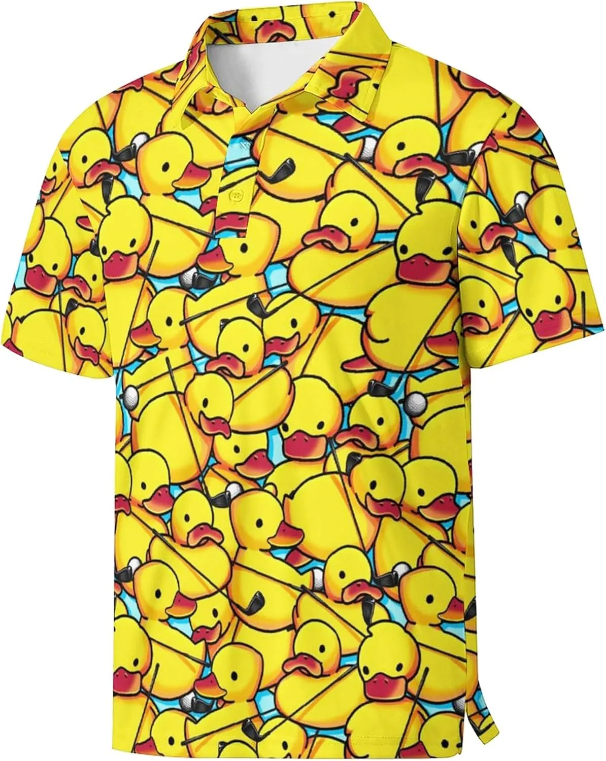 Golf Polo Shirts for Men Funny Print Golf Polos Short Sleeve Performance Men's Golf Shirts Quick Dry