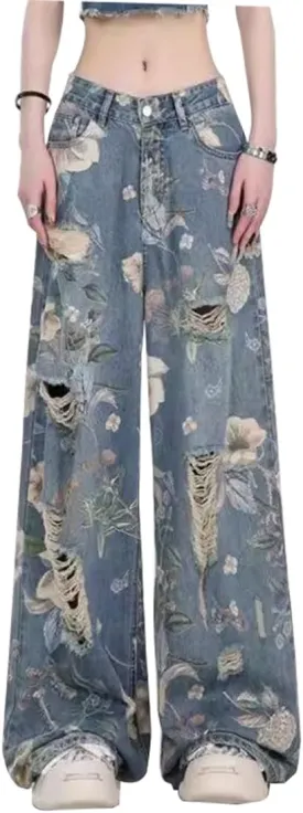 High Waist Wide Leg Jeans for Women Baggy Classic Loose Trendy Denim Pants Straight Comfort Fashion Trouser