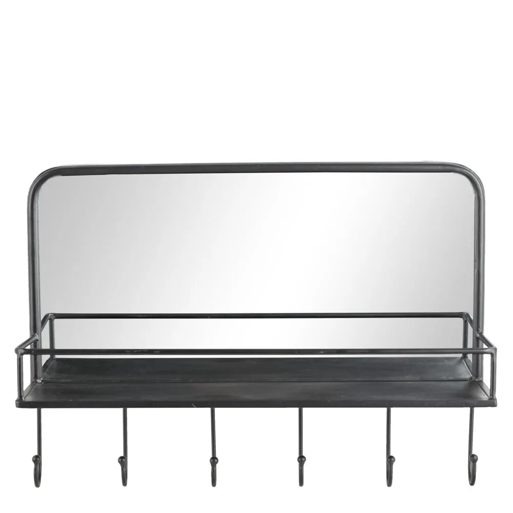 Black Hildia Wall Mirror, 60x42 cm - Elegant Home Decor Accent