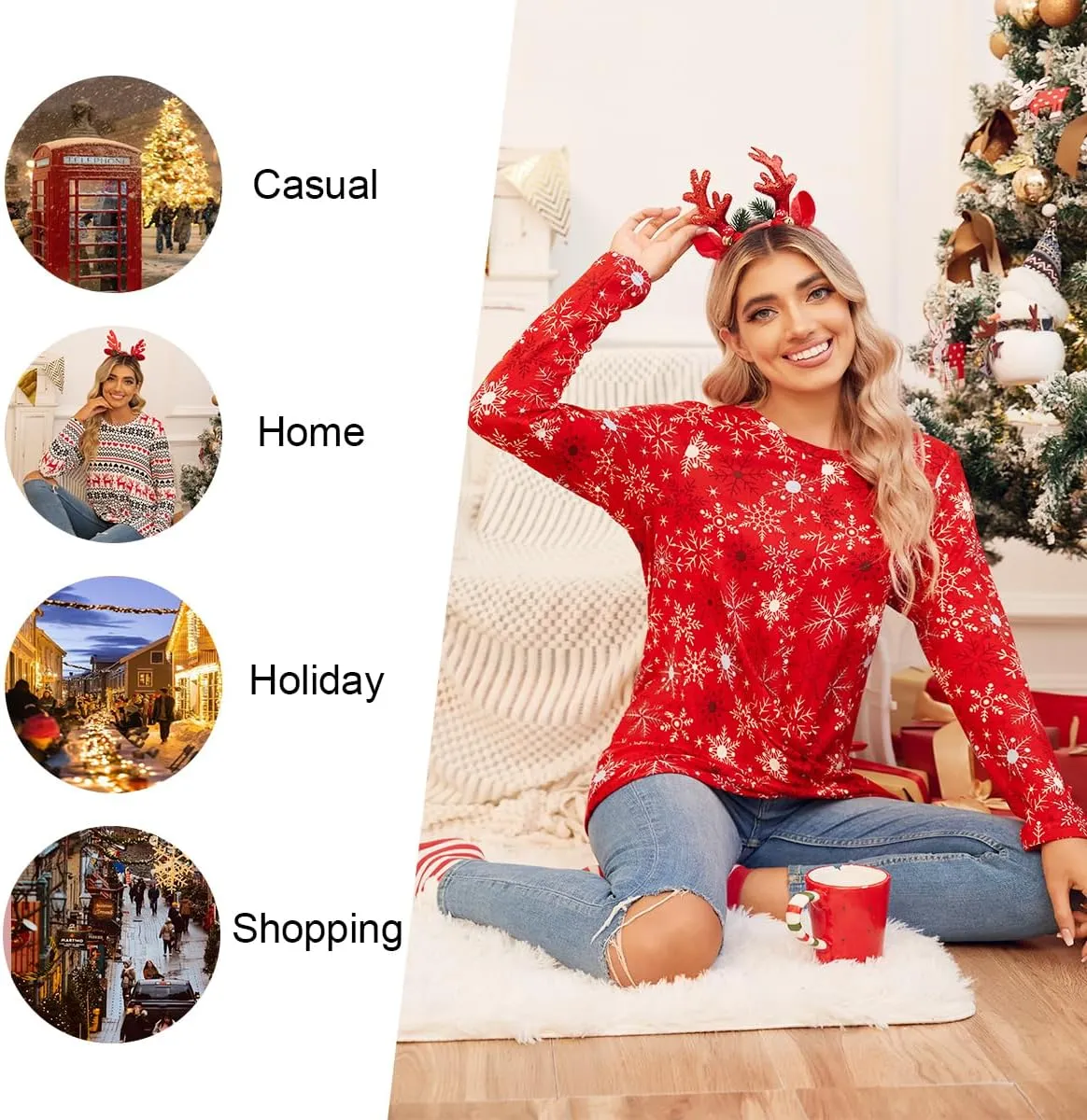 HOTGIFT Women's Long Sleeve Tunic Tops Casual Crewneck T-Shirts Front Twist Top Tee Blouse For Leggings