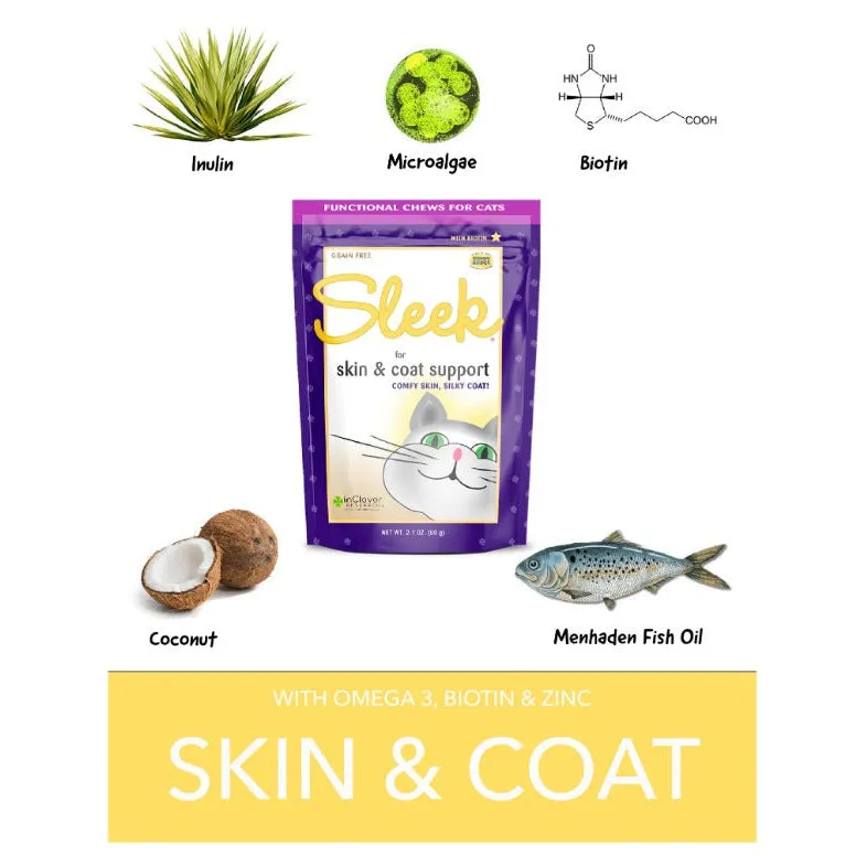 InClover - Sleek Soft Chews for Hairballs, Skin & Coat