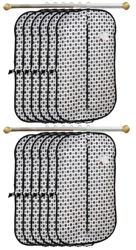 Kuber Industries Polka Dots Printed 12 Pieces Foldable Non Woven Men's Coat Blazer Cover (Black & White)-KUBMART905