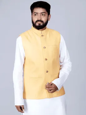 Lemon Chiffon Handwoven Cotton Modi Jacket