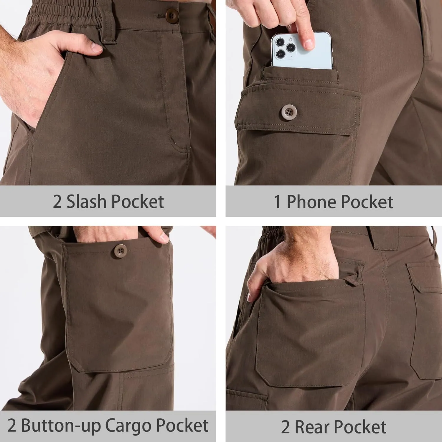 LOOGU Camo Hunting Pants for Men Water-Resistant Quiet & Matte Turkey Hunting Camo Pants for Men with 6 Pockets