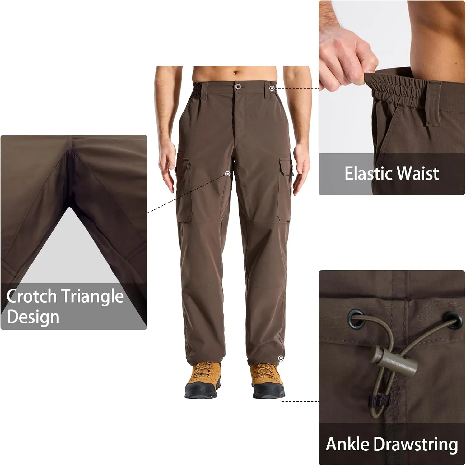 LOOGU Camo Hunting Pants for Men Water-Resistant Quiet & Matte Turkey Hunting Camo Pants for Men with 6 Pockets