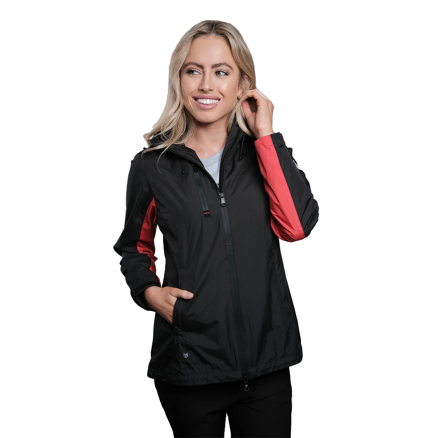 Lucia Black/Red Women's Rain Jacket