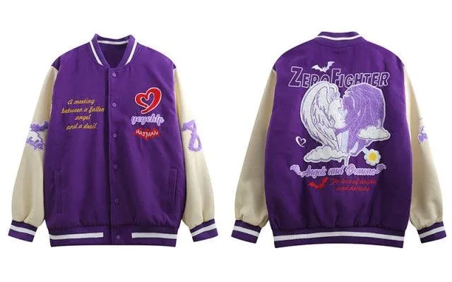Men Angel Devil Purple Bomber
