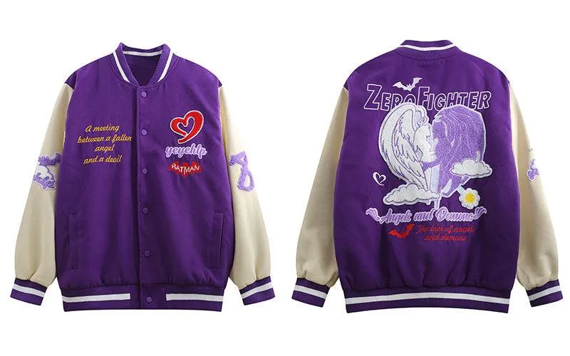 Men Angel Devil Purple Bomber