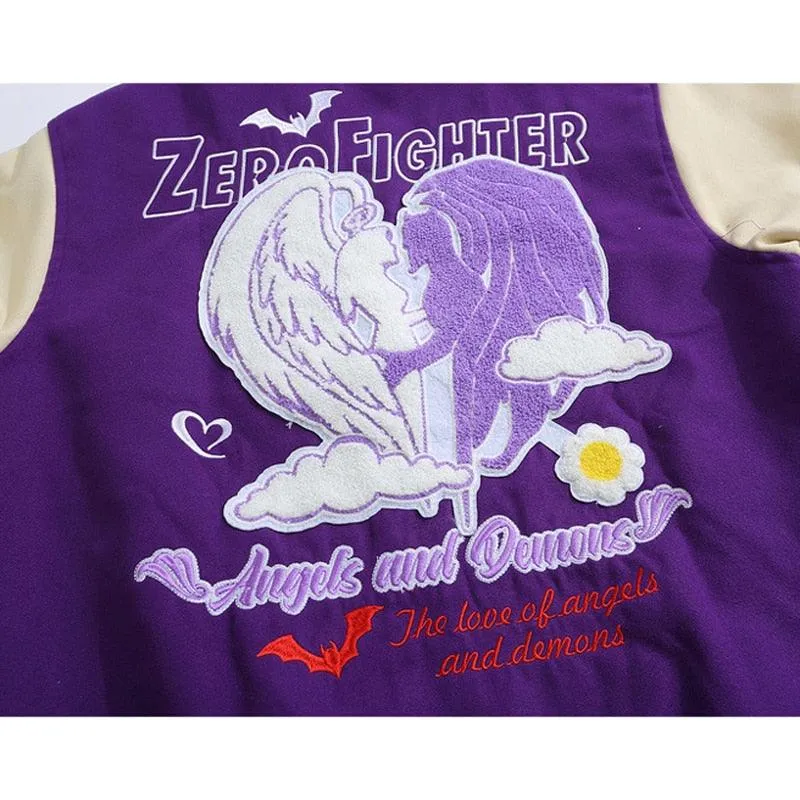 Men Angel Devil Purple Bomber