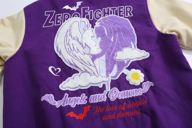Men Angel Devil Purple Bomber