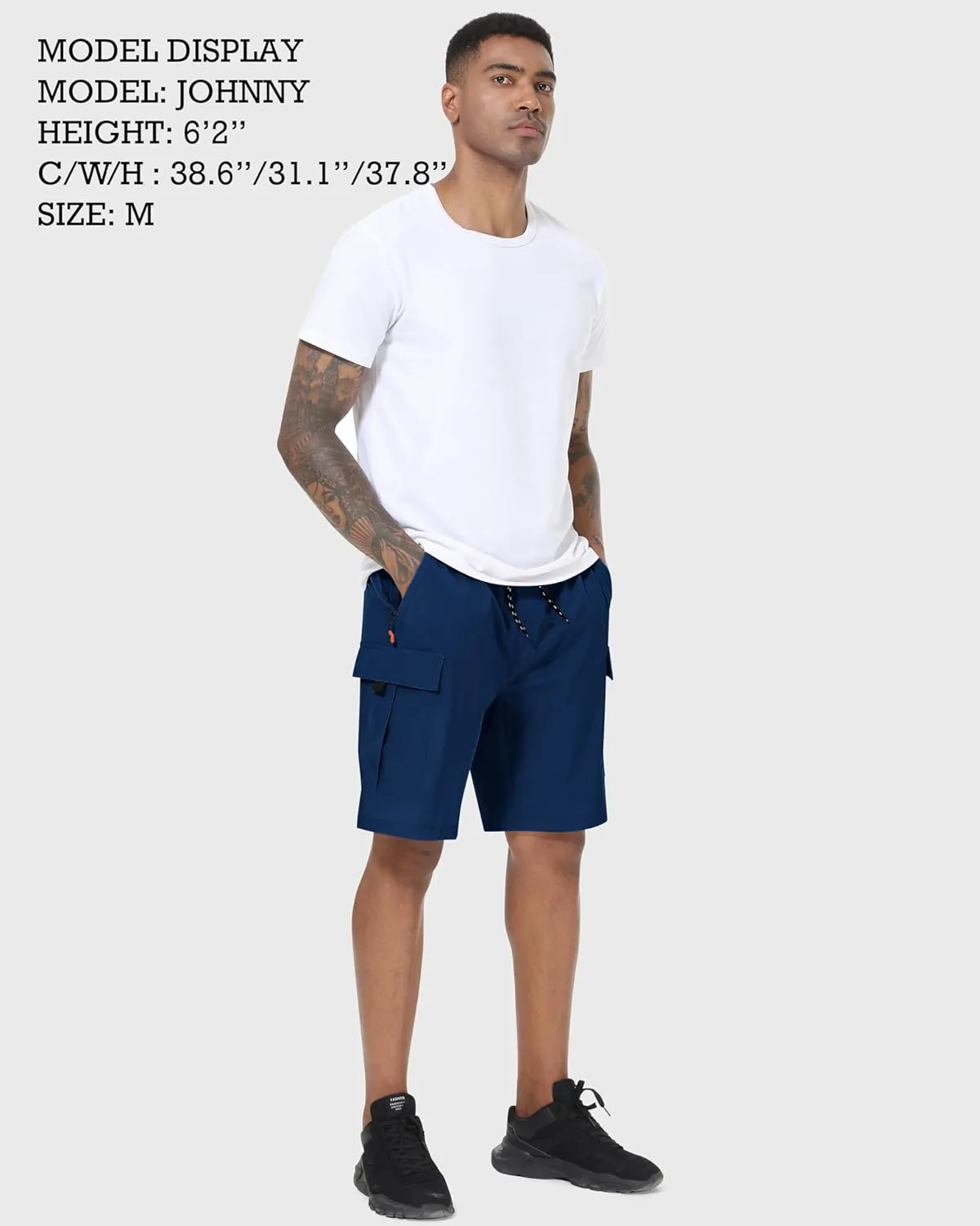 Men's Cargo Shorts Quick Dry Lightweight Stretch Hiking Shorts for Men with 5 Pockets No Lining