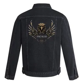 Mens Facalon Graphic Button Up Denim Jacket