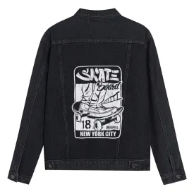 Mens Graphic Button Up Denim Jacket 2410000401