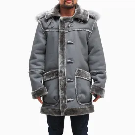 Men's Long Shearling Coat Jacket