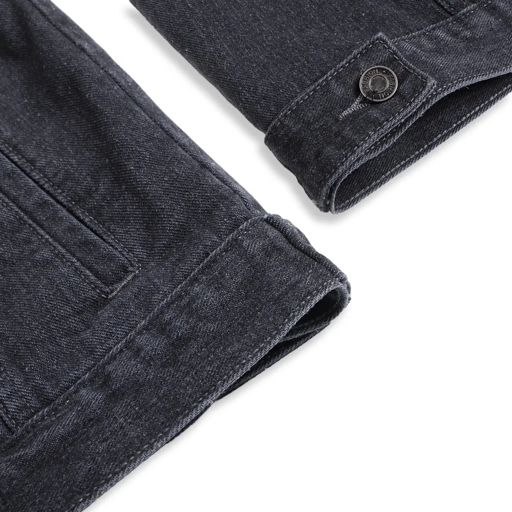 Mens Lucky Number 14 Graphic Button Up Denim Jacket
