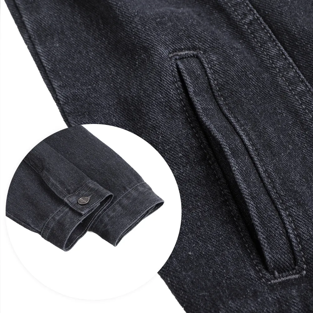 Mens Lucky Number 14 Graphic Button Up Denim Jacket