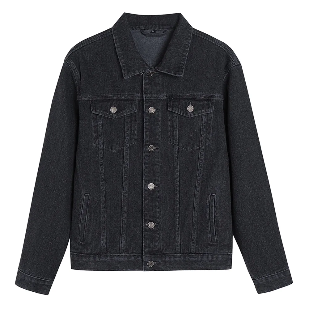 Mens Lucky Number 14 Graphic Button Up Denim Jacket
