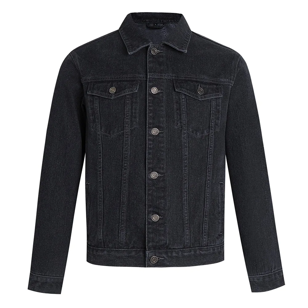 Mens Lucky Number 14 Graphic Button Up Denim Jacket